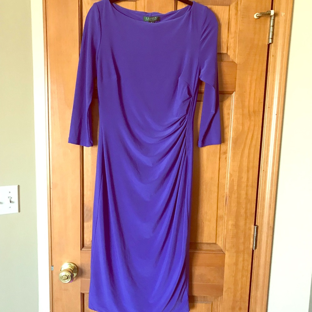 Lauren Ralph Lauren midi purple dress size 8